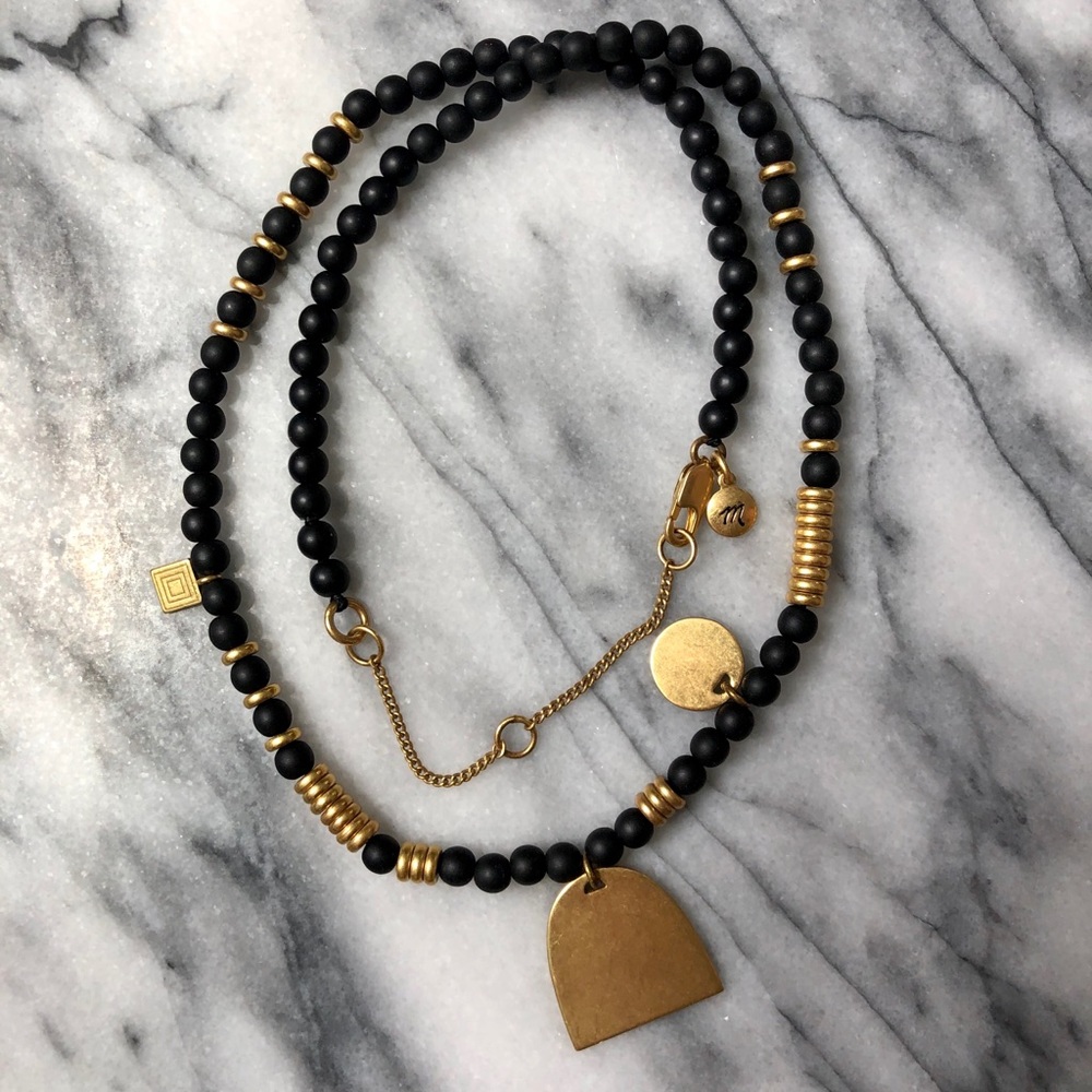 Adjustable Black/Gold Beachline Madewell Necklace